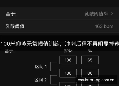 100米仰泳无氧阈值训练，冲刺后程不再明显掉速